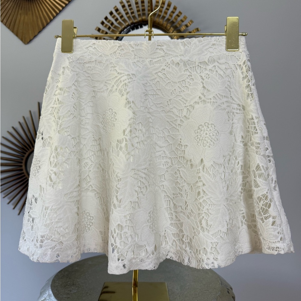 Aeropostale White Lace Mini Skirt